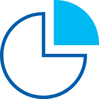 Pie chart icon with one segment highlighted